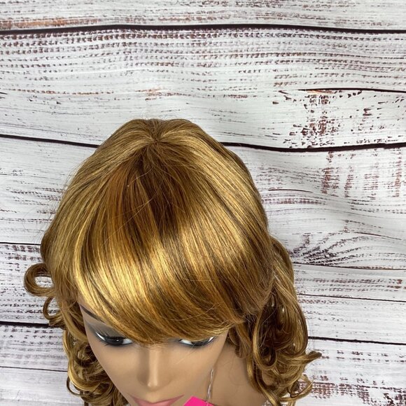 Isabella Wig DX3147 Brown Blonde Long Bounce Curl Classic Cap Adjustable Synthet - Picture 2 of 7